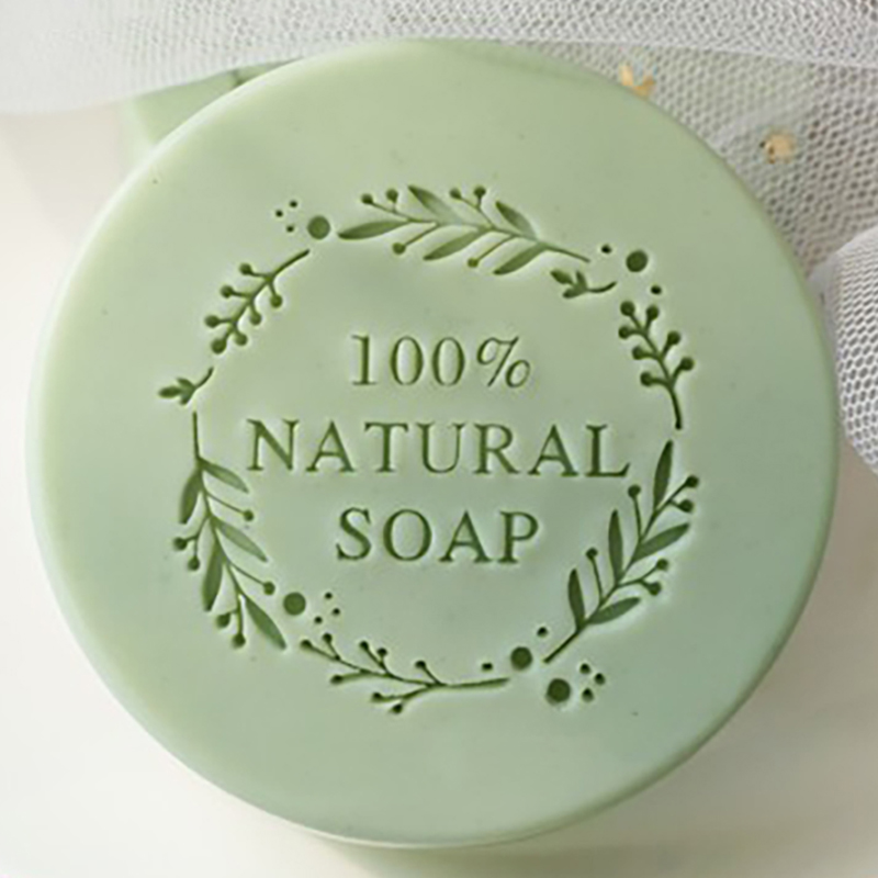 Soap Stamp Custom - 100% 천연 비누 글자 꽃 라운드