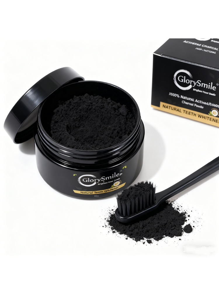 Activated Charcoal Powder - 글로리스마일 활성탄 치아 미백 파우더, 활성탄