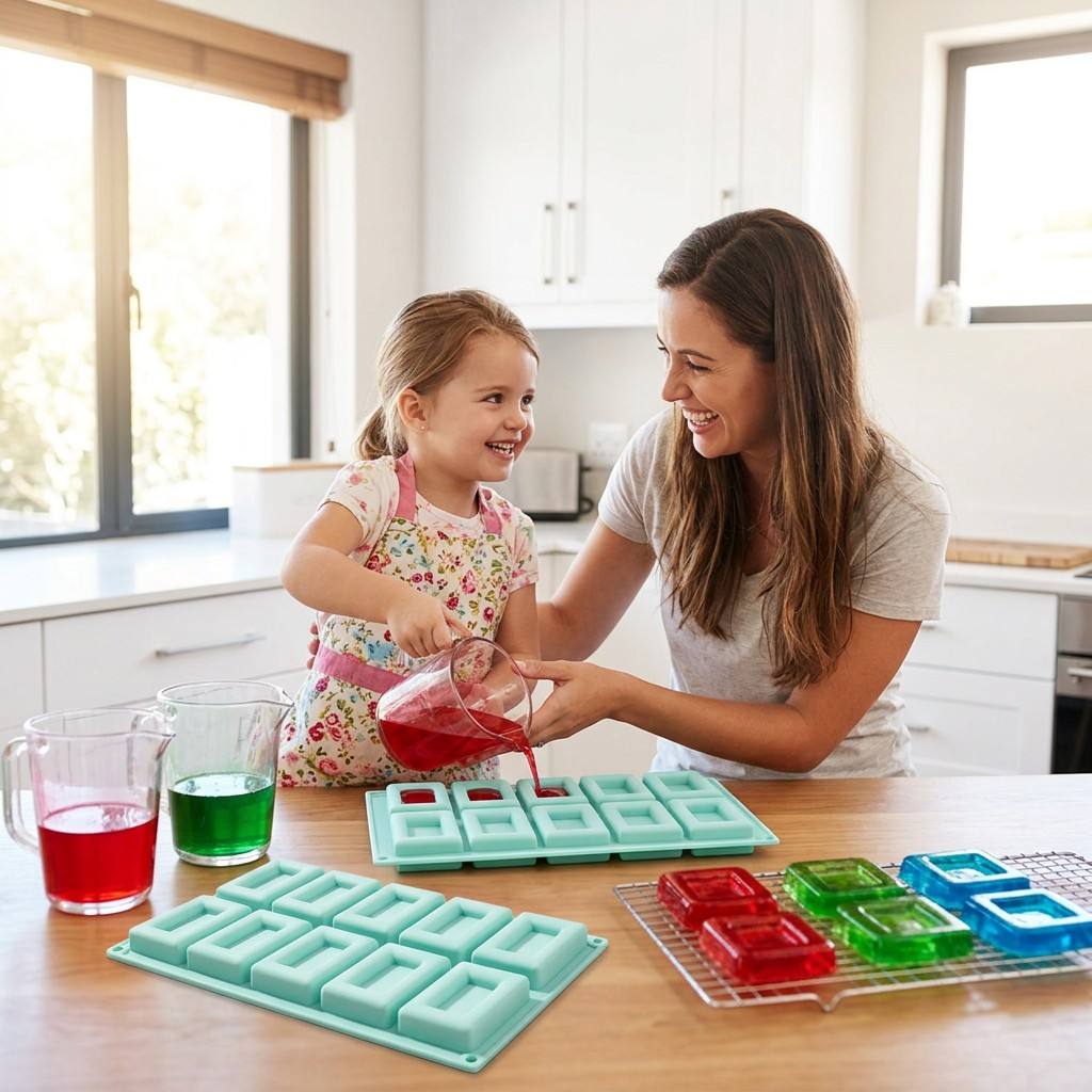 논스틱 10홀 직사각형 실리콘 베이킹 몰드 유연한 테두 - Soap Making Accessories 리뷰 및 가격