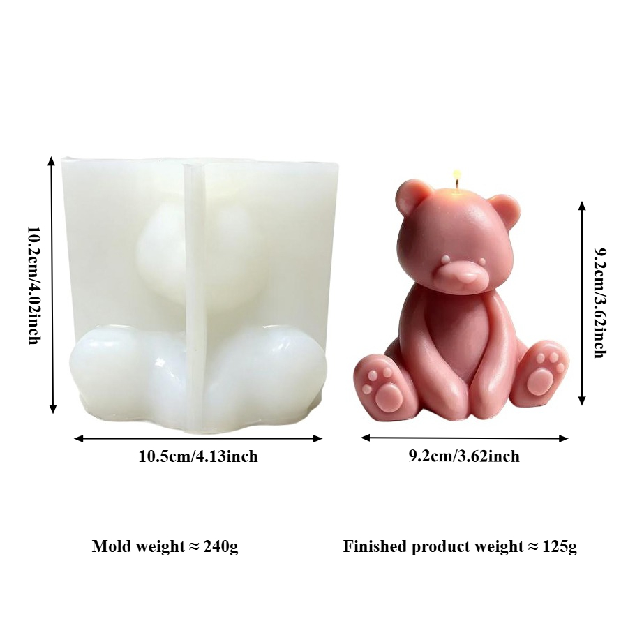 대형 3D 앉아있는 곰 아로마테라피 캔들 실리콘 몰드  - Soap Making Experiment 리뷰 및 가격