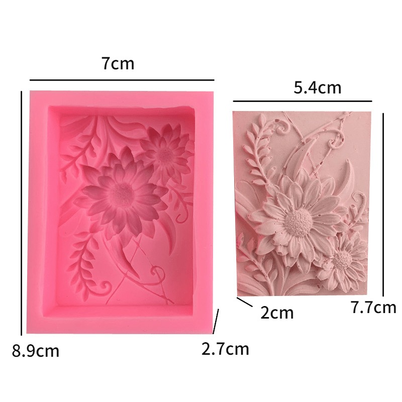 1pc 3D 사각형 장미 꽃 실리콘 비누 몰드 수제 릴 - Soap Making Experiment 리뷰 및 가격