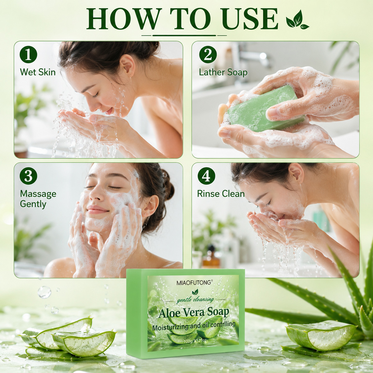 4 in 1 알로에 베라 수제 에센셜 오일 비누 보습  - Castor Oil Soap 리뷰 및 가격